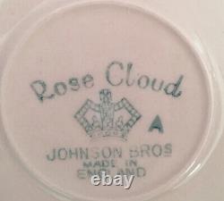 Early Vintage, Retro Johnson Brothers Rose Cloud Pink Coffee Set For Six