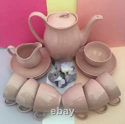 Early Vintage, Retro Johnson Brothers Rose Cloud Pink Coffee Set For Six