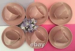 Early Vintage, Retro Johnson Brothers Rose Cloud Pink Coffee Set For Six