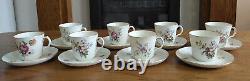 Eight Vintage Royal Copenhagen Frijsenborg Coffee Cups & Saucers (1546/910)