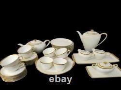 Eschenbach Bavaria Germany 40 Piece Tea / Coffee Set White With A Gold Rim