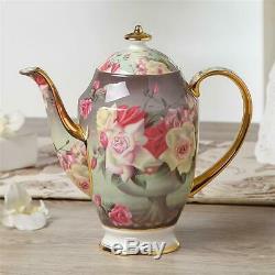 Europe Vintage Rose Bone China Coffee Set British Porcelain Tea Set Ceramic Pot