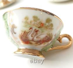 Exquisite Vintage German Bavarian Coffee Set Gold-Trimmed Elegance with Decorat