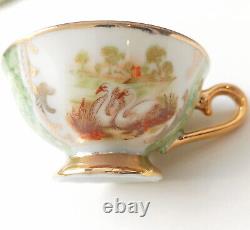 Exquisite Vintage German Bavarian Coffee Set Gold-Trimmed Elegance with Decorat