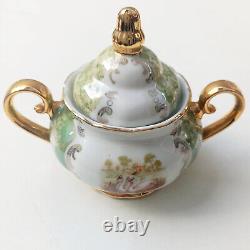Exquisite Vintage German Bavarian Coffee Set Gold-Trimmed Elegance with Decorat