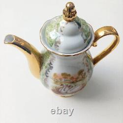 Exquisite Vintage German Bavarian Coffee Set Gold-Trimmed Elegance with Decorat