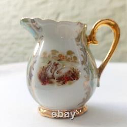 Exquisite Vintage German Bavarian Coffee Set Gold-Trimmed Elegance with Decorat