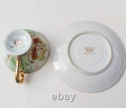 Exquisite Vintage German Bavarian Coffee Set Gold-Trimmed Elegance with Decorat