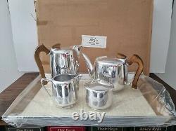 FABULOUS Vintage Picquot Ware 5 piece Tea Coffee Set with tray in original box