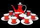 Flamenco Blanco Coffee Set Bidasoa Vintage Porcelain Spain 17 Piece C1970s Mcm