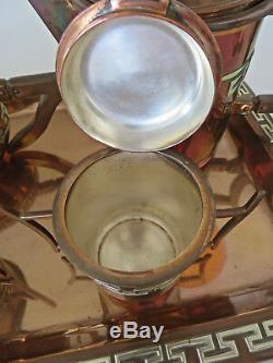 Fabulous Vintage Los Castillo Copper Brass Coffee Tea Set 4 Pieces Heavy TA-01