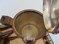 Fabulous Vintage Los Castillo Copper Brass Coffee Tea Set 4 Pieces Heavy TA-01