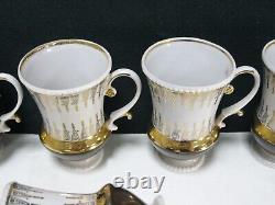 Fine Porcelain Coffee set Ukrainian Korosten Factory Ukraine USSR Vintage 60s