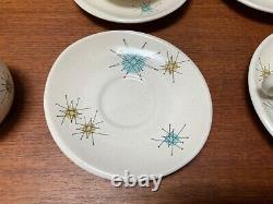 Franciscan Atomic Starburst MCM Vintage Coffee Cups and Saucers 4