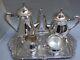 Genuine Viners Silver Plate Tea /coffee Set W Serving Tray Vintage Rare Find