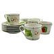 Georges Briard Vintage Coffee Cups And Saucers, 12 Piece Set, La Salade, Signed