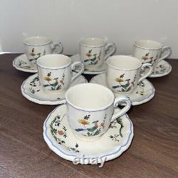 Gien Oiseaux de Paradis Coffee Tea Cup & Saucer Set Bird Of Paradise