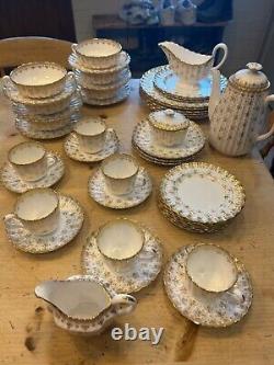 Gold spode china set, fine bone china, vintage china, perfect condition
