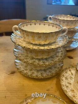 Gold spode china set, fine bone china, vintage china, perfect condition