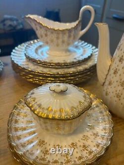 Gold spode china set, fine bone china, vintage china, perfect condition