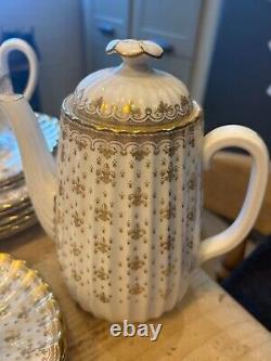 Gold spode china set, fine bone china, vintage china, perfect condition