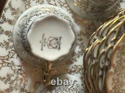 HAUS DRESDEN 24KT Gold Baroque Style Demitasse Coffee Set Service For 6. SeeDesc
