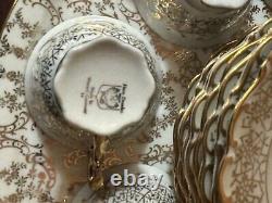 HAUS DRESDEN 24KT Gold Baroque Style Demitasse Coffee Set Service For 6. SeeDesc