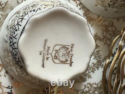 HAUS DRESDEN 24KT Gold Baroque Style Demitasse Coffee Set Service For 6. SeeDesc
