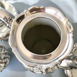 Hertel Jacob Sterling Silver Overlay Porcelain Tea/Coffee Set Art Deco Vintage