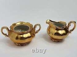 High quality dishes gold moccas service, espresso J. Kronester 6 pers. Vintage