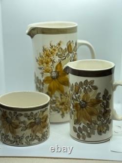 Immaculate vintage 1970s complete Jersey Pottery Coffee set with jug bowl & cup