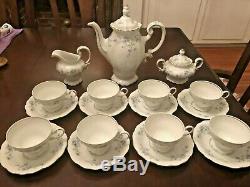 Johann Haviland VINTAGE Bavaria Blue Garland Germany Coffee Set 19 Pieces