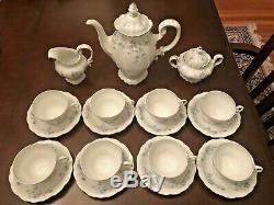 Johann Haviland VINTAGE Bavaria Blue Garland Germany Coffee Set 19 Pieces