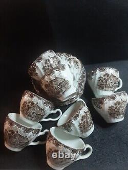 Johnson Brothers Vintage Coffee Set. Pot, Jug, Sugar Bowl, 8 Cup+ Saucers MC