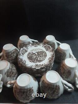 Johnson Brothers Vintage Coffee Set. Pot, Jug, Sugar Bowl, 8 Cup+ Saucers MC
