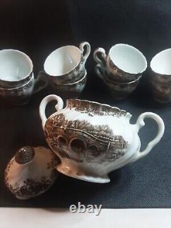 Johnson Brothers Vintage Coffee Set. Pot, Jug, Sugar Bowl, 8 Cup+ Saucers MC