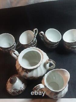 Johnson Brothers Vintage Coffee Set. Pot, Jug, Sugar Bowl, 8 Cup+ Saucers MC