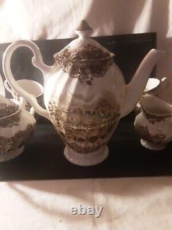 Johnson Brothers Vintage Coffee Set. Pot, Jug, Sugar Bowl, 8 Cup+ Saucers MC