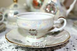 Kahla Porcelain gold trim Madonna coffee set GDR vintage Germany Fine China