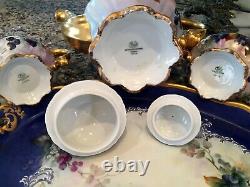 LARGE Vintage Hutschenreuther HPainted Blueberry Tea Coffee Chocolate Pot Set