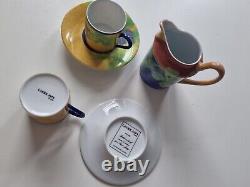 LAURE JAPY Paris Figari Set of Cups and Saucers Porcelaine France De Limoges