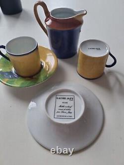LAURE JAPY Paris Figari Set of Cups and Saucers Porcelaine France De Limoges
