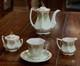 Lefton China Mint Green With Pink Flowers Coffee Tea Set Hand Painted Vintage