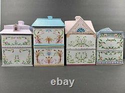 Lenox Spice Village Canisters Flour Sugar Coffee Tea Set Vintage 1990 Jar Holder