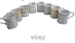 Lenox Spice Village Coffee Mugs Cups Set of 8 Complete Collection Vintage 1992