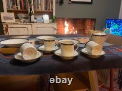 Limoges Coffee Set 5 cups & saucers. Side plates & milk jug. Vintage France