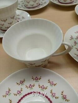 Lomonosov Russian Imperial Porcelain Tea/coffee Cups/saucers Pink Floral Pattern