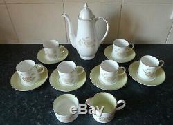 Lovely Vintage Susie Cooper'wild Rose' Coffee Set For Six With Gold Trim