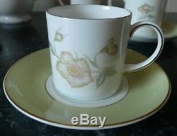 Lovely Vintage Susie Cooper'wild Rose' Coffee Set For Six With Gold Trim