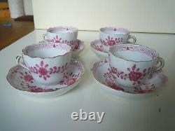 Meissen Coffee Service Mocha Service Rich Old Indian Purple Painting 4 Person